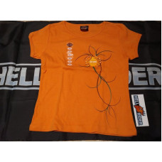 Harley-Davidson Womens Orange Flower T-Shirt Small