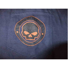 Harley Davidson blue, Skull Shirt, V12M-510 XL