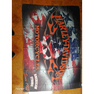 Flag size 52" x 36", Harley Davidson Flaming Skull Americana